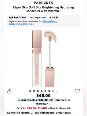 Brand new Patrick Ta concealer shade Fair Neutral 2